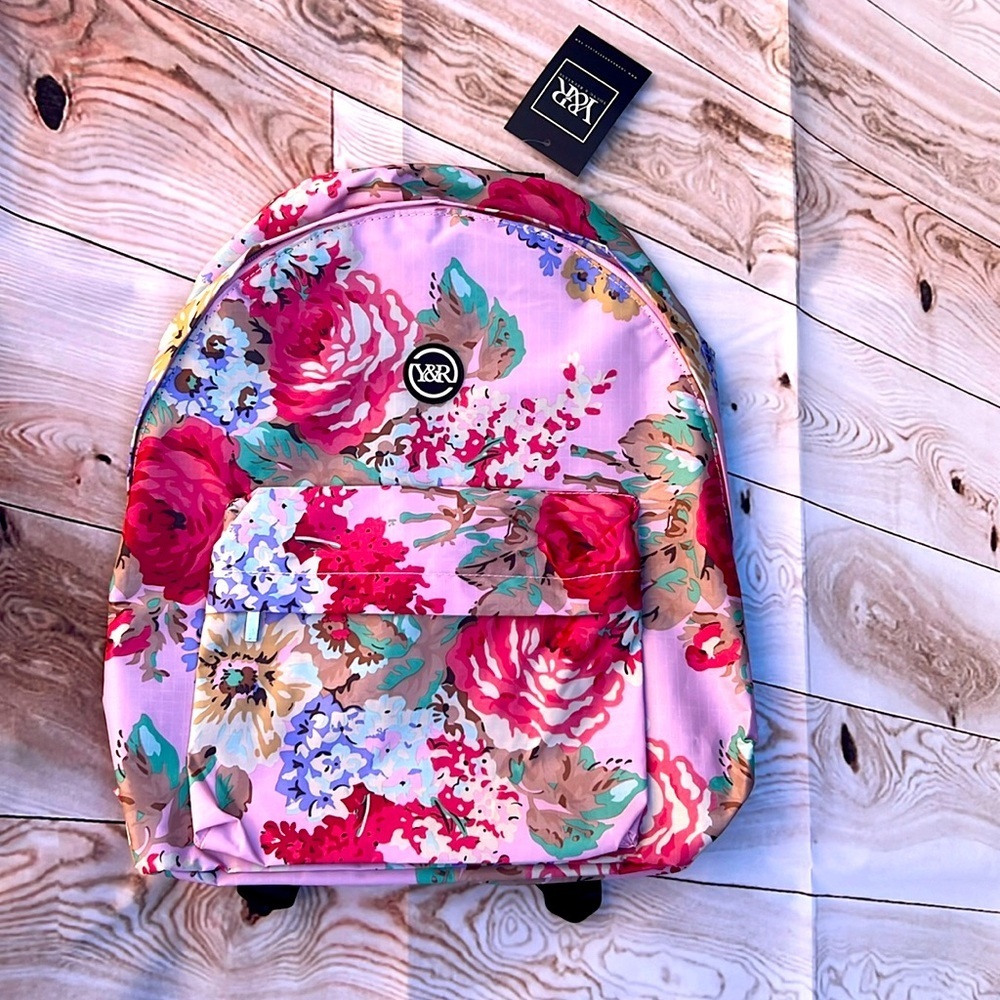 YOUNG & RECKLESS LA Pink Flower Print Backpack back to school 🛍️ NEW
